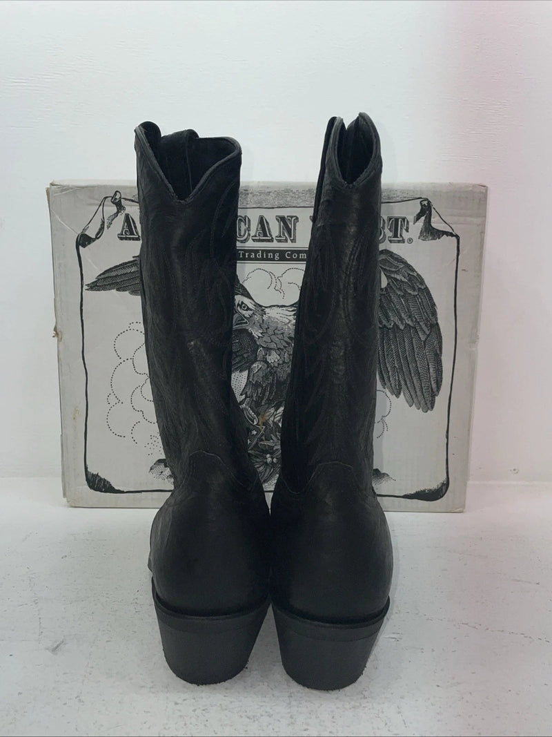 New Men’s Black American West Cowboy Boots. 68610 10 E W. 6-90