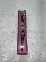 New Women’s Blazin Roxx Black With Flower Bling Watch. 3102601 D-13