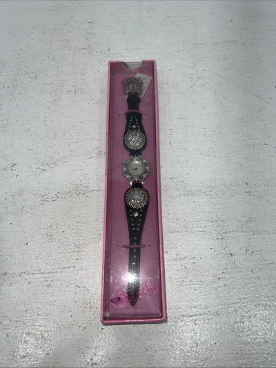 New Women’s Blazin Roxx Black With Flower Bling Watch. 3102601 D-13