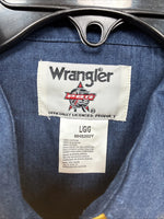 New Men’s Wrangler PBR Yellow Long Sleeve Button Up Large V-40