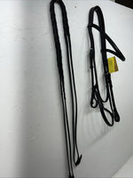 New Silver Fox Black Draft English Snaffle Bridle #20-8555-2 BB-35