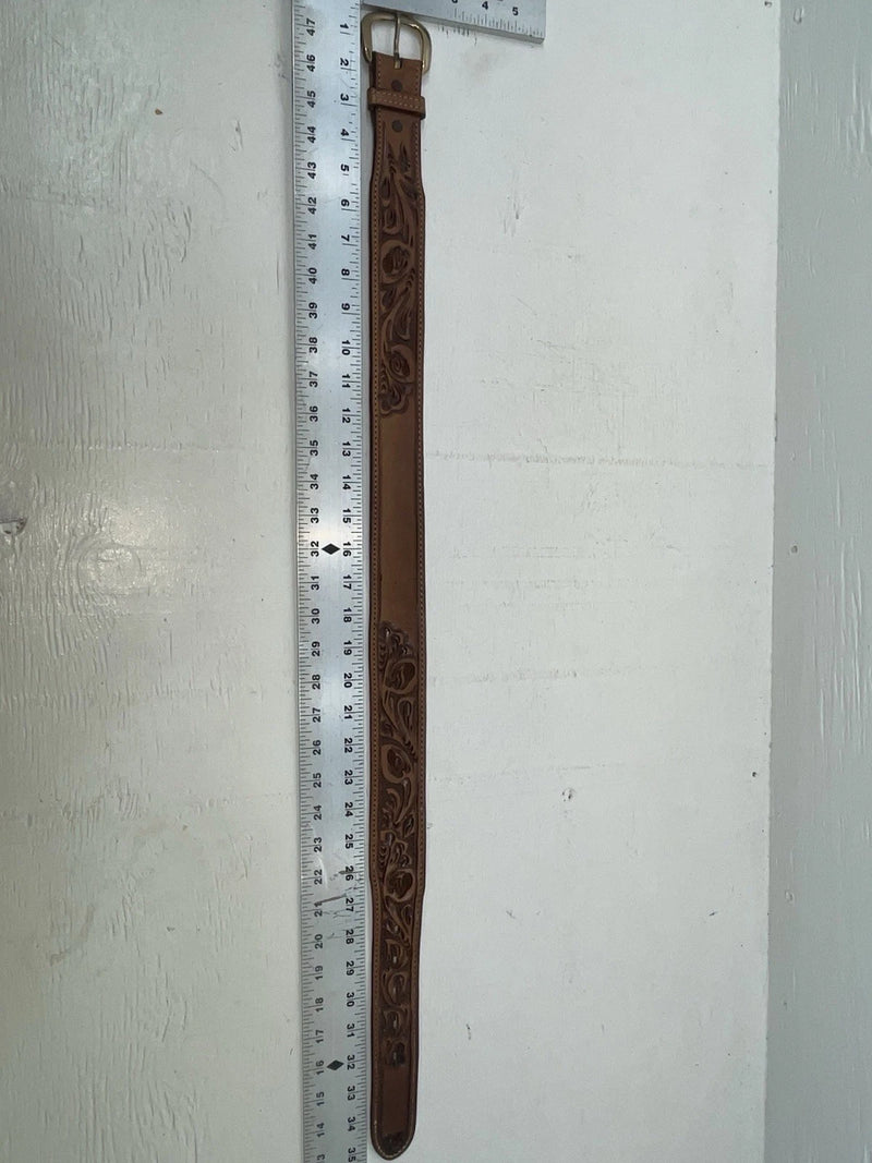 New Brown Genuine Leather Tex Tan Tooled 30” Belt #1638B JJ-160