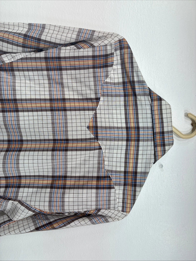 New Women’s Panhandle Slim Brown Plaid Long Sleeve Pearl Snap 8/30 GG-6