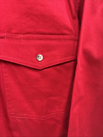 New Men’s Wrangler Red Long Sleeve Button Up Shirt Medium J-85