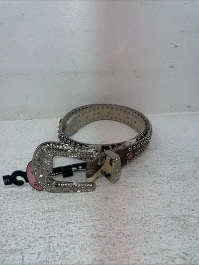 New Cow Print Genuine Leather Blazin Roxx Bling S Belt #N3510602 Z-28
