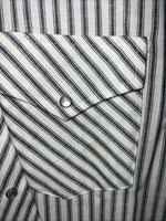 New Men’s Stripped Champion Westerns Pearl Snap Long Sleeve Shirt. 16x34 L P-26