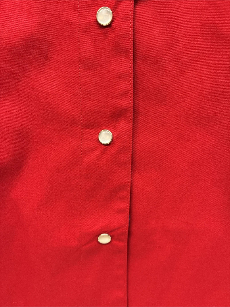 New Women’s Cumberland Red Blue Sleeveless Pearl Snap Small TT-19