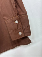 New Kids Brown Long Sleeve Half Zip Show Shirt Size 12 TT-125