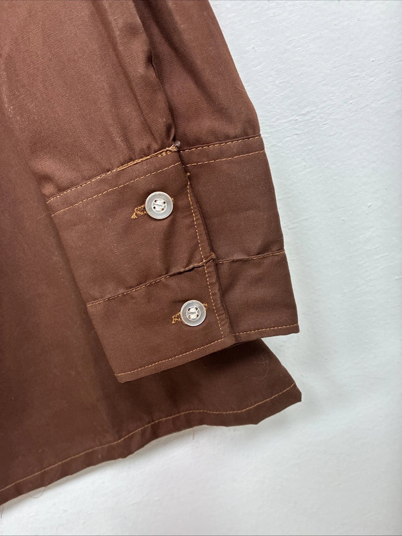New Kids Brown Long Sleeve Half Zip Show Shirt Size 12 TT-125