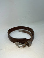 New Brown Genuine Leather Tooled 28” Belt #5020 NN-27