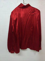 New Women’s Impressions Red Silk Long Sleeve Show Shirt 18 #13198 UU-42