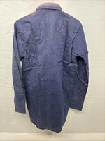 New Men’s Karman Blue Jena Long Sleeve Pearl Snap 15 Medium AA-75