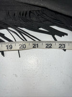 New Black Tough 1 Show Chaps With Fringe Adjustable Waist 40” N-32