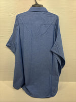 New Men’s ELY cattleman Blue Long Sleeve Button Up 20.5 X 36 4XL F-55