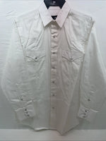 New Men’s Western Express White Long Sleeve Pearl Snap Medium B-88 