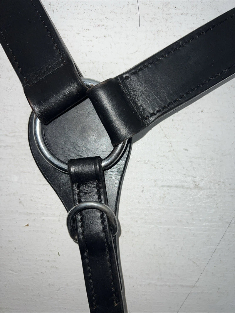 New Tough 1 Black Genuine Leather Double Stitched Breastcollar #41-3450 Y-24