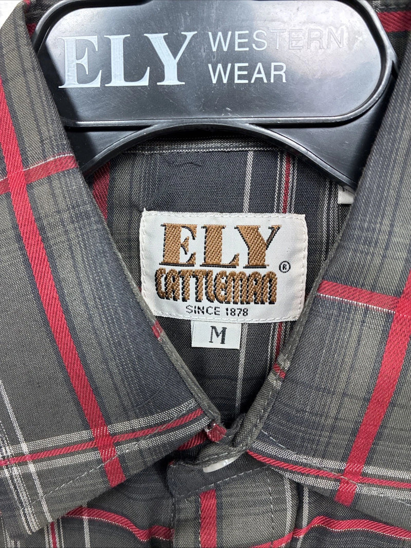New Kids ELY Cattleman Green Plaid Long Sleeve Pearl Snap Medium DD-27