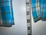 New Vintage Blue Plaid Prior Polyester Pants #C18530 VV-20