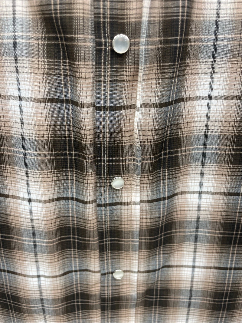 New Men’s ELY Cattleman Tan Long Sleeve Pearl Snap 3XL E-34