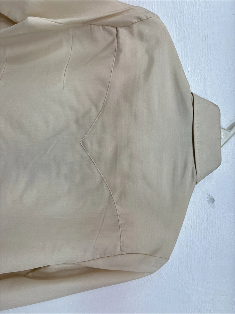 New Women’s H Bar C Yellow Design Long Sleeve Button Up Size 30 MM-76