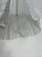 New Mens White Stripped White House Pearl Snap Long Sleeve Shirt. XXL G-63