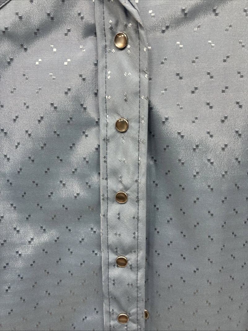 New Kids Dickson Jenkins Blue Long Sleeve Pearl Snap Size 38 CC-101