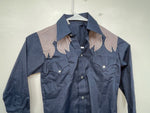 New Women’s Blue Long Sleeve Button Up Shirt 3B-108 