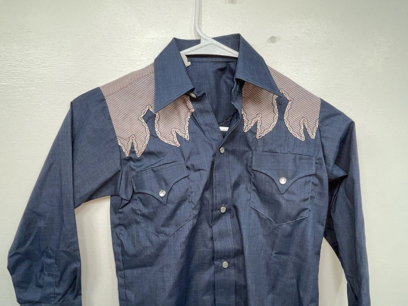 New Women’s Blue Long Sleeve Button Up Shirt 3B-108 