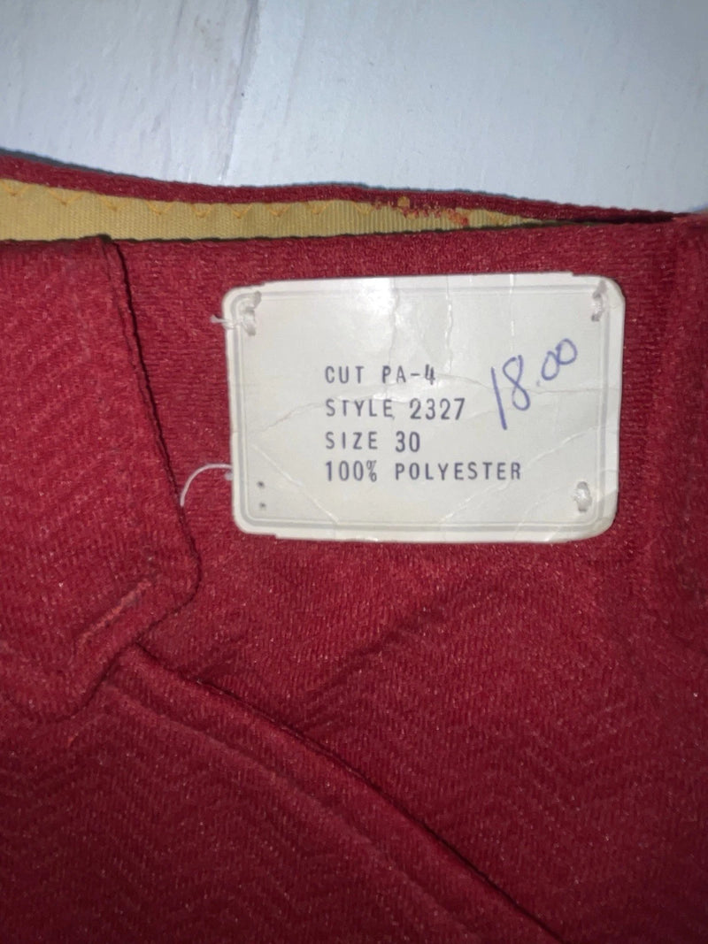 New Vintage Red Polyester Pants #2327 3A-78