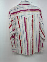 New Women’s H Bar C Multicolor Stripe Long Sleeve Pearl Snap Size 32 KK-41