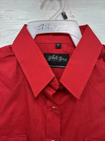 New Men’s White Horse Western Red Long Sleeve Pearl Snap XL V-12