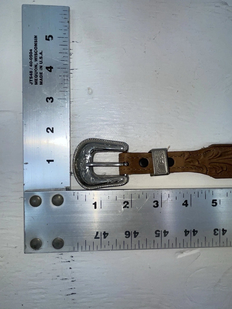 New Brown Genuine Leather Acme Tooled 28” Belt #5022 JJ-161