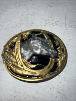 New Children’s Siskiyou Black Gold Horse Head Belt Buckle. 960994 F-20