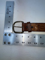 New Brown Genuine Leather Tooled 30” Belt #652 JJ-18
