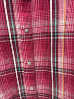 New Women’s Cumberland Pink Plaid Long Sleeve Pearl Snap Medium LL-66