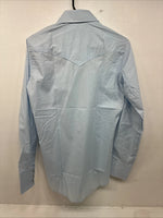 New Women’s Champion Western Blue Design Long Sleeve Pearl Snap Size 15 MM-43
