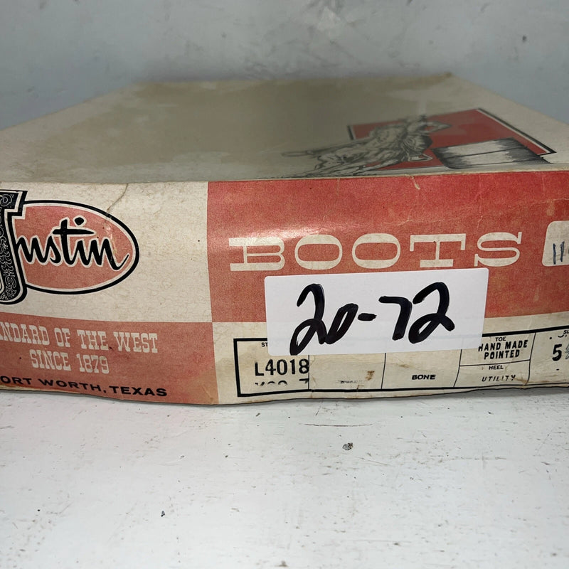 New Women’s Tan Justin Cowboy Boots. L4018 5 C. 20-72 