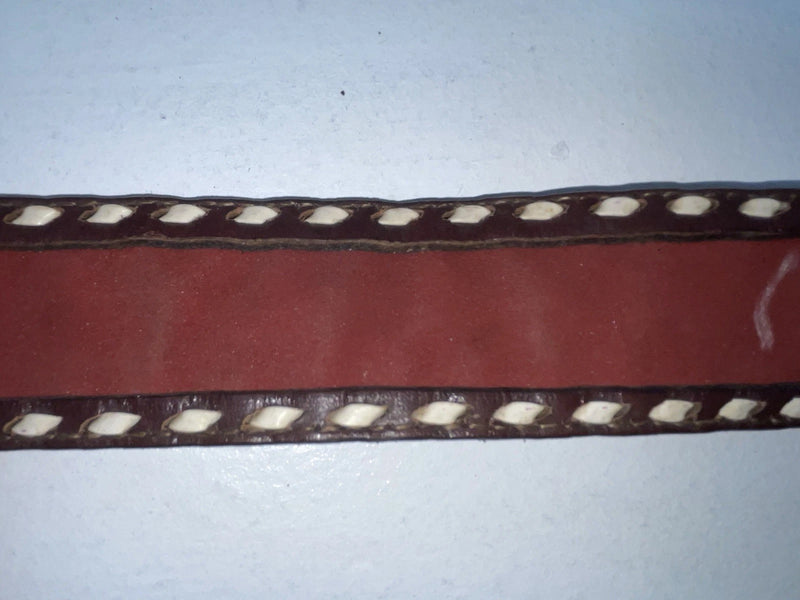 New Red Genuine Leather Longhorn Weaved And Tooled 30” Belt #82828 Z-49