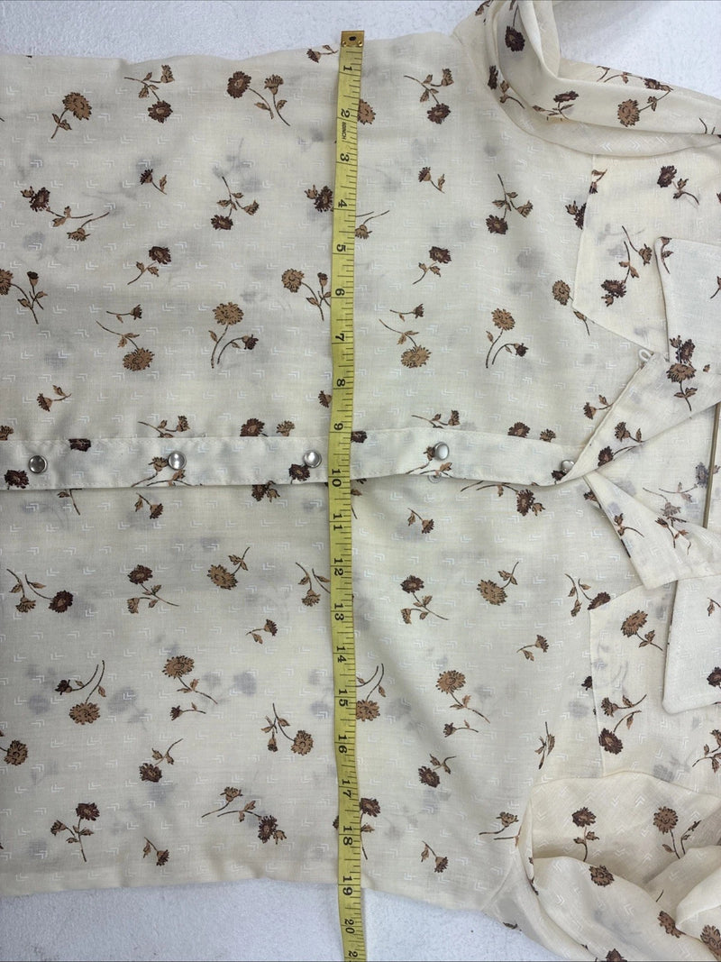 New Women’s Panhandle Slim Yellow Floral Long Sleeve Pearl Snap Size 12 KK-36