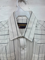 New Men’s Panhandle Slim White Stripe Short Sleeve Pearl Snap 16.5 Large CC-6