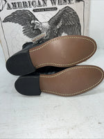 New Women’s Black Lace Up American West Cowboy Boots. 5991 7.5 7 1/2 W. 17-53