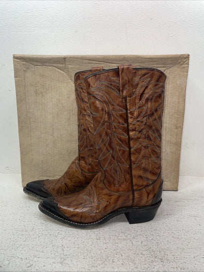 New Youth Brown Texas Brand Cowboy Boots. L 81 5 M. 2-159