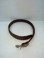 New Brown Genuine Leather Braided 26” Belt JJ-111