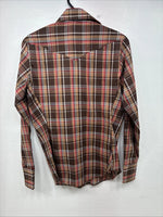 New Boys Panhandle Slim Brown Plaid Long Sleeve Pearl Snap Size 8 DD-102