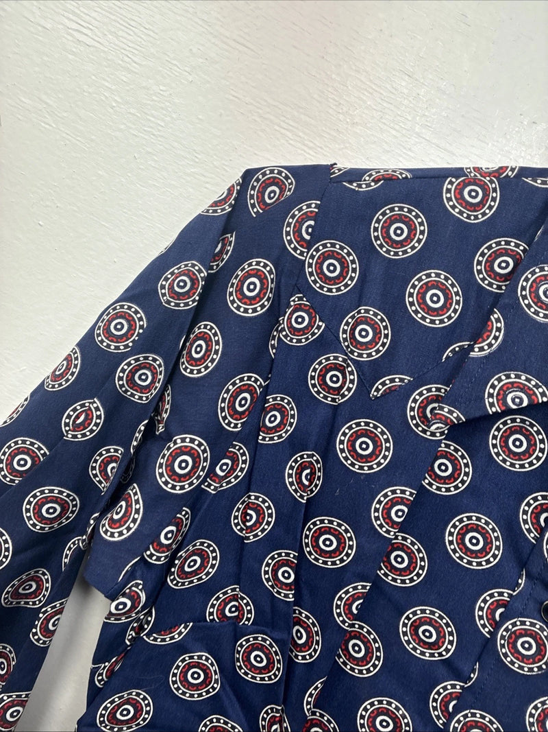 New Women’s Tem Tex Blue design Long Sleeve Pearl Snap Size 32 KK-51