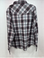New Women’s Cumberland Purple Plaid Long Sleeve Pearl Snap 1XL GG-31
