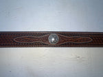New Brown Genuine Leather Nocona Tooled And Pendent 44” Belt #N2411608 NN-129