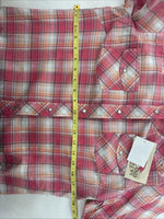 New Women’s Cumberland Pink Plaid Long Sleeve Pearl Snap Medium KK-109