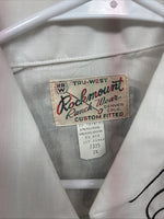 New Kids Rockmount White Black Design Short Sleeve Pearl Snap Size 34 CC-104