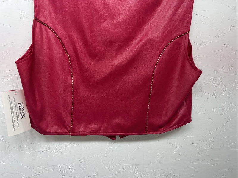 New Women’s 1849 Authentic Ranchwear Pink Western Show Vest Large WW-63